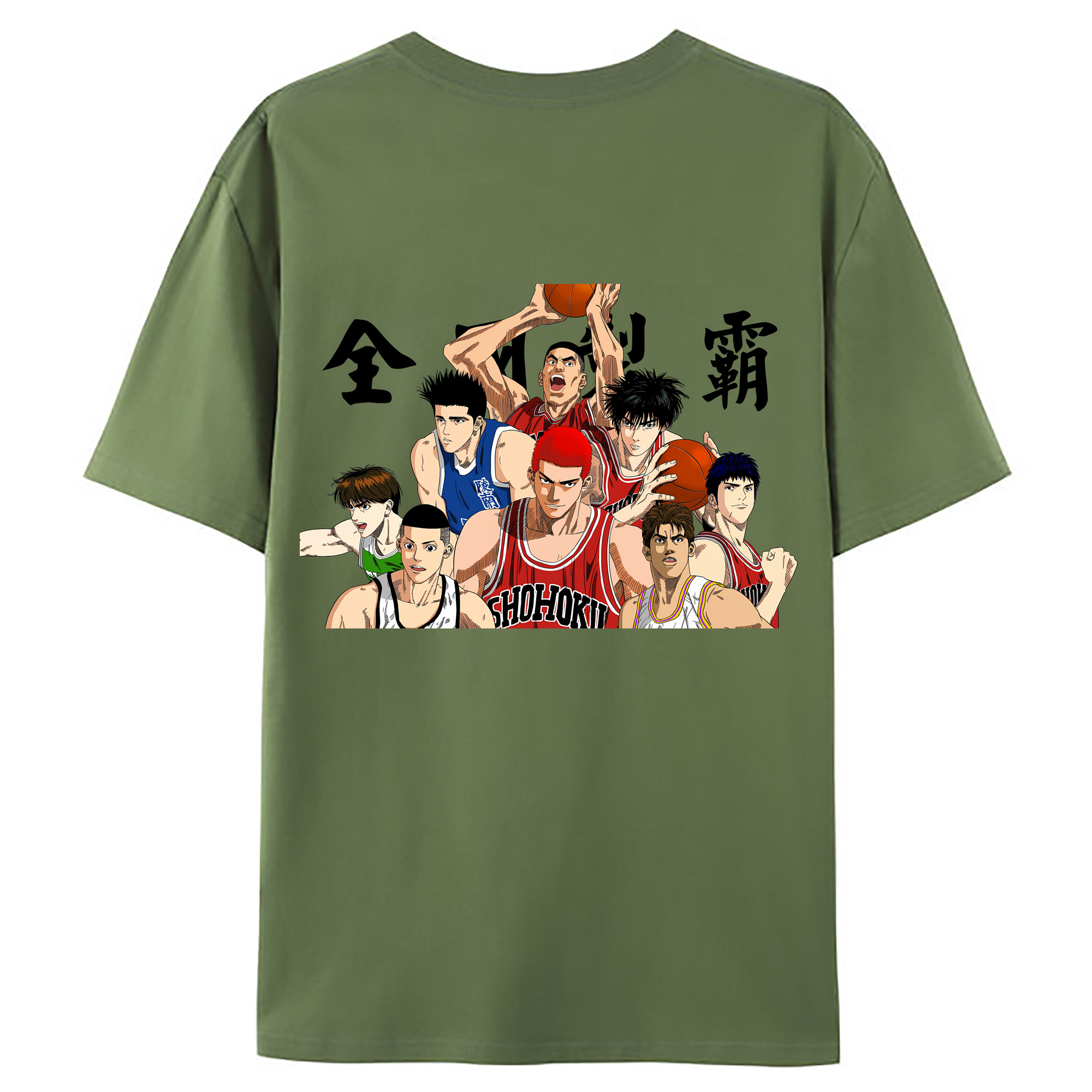 （画像用） SLAM DUNK／スラムダンク 綿100％ メンズ半袖Tシャツ（バックプリント） 通気性